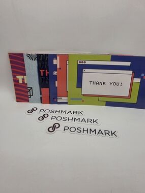 Pack Of 16 Poshmark Thank You Card Set 11 Designs 3 Stickers Logo
